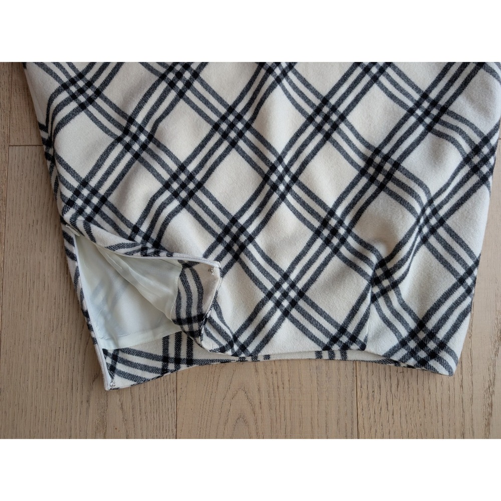 Kate Hill Wool Skirt Black and Cream Plaid Check Career‎ Fall Winter Women's 6 - Picture 5 of 7